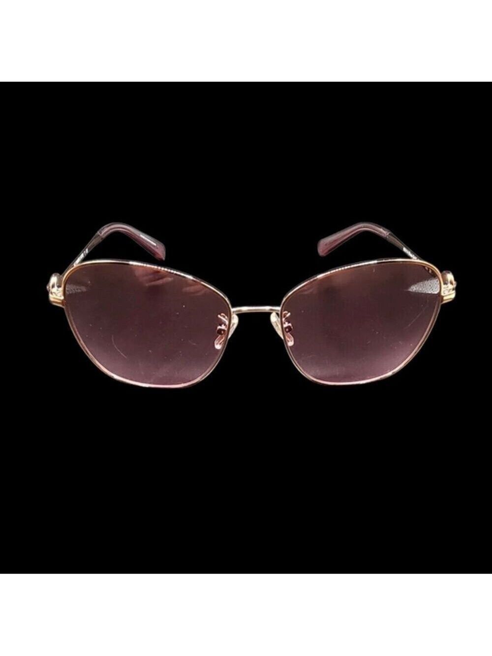 NEW Coach Women's Pilot Sunglasses Rose Gold Round 56mm